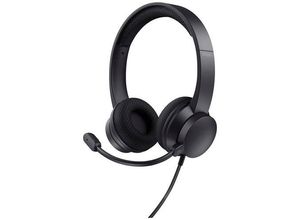 8713439250893 - Ayda Computer On Ear Headset kabelgebunden Stereo Schwarz Noise Cancelling Headset Lautstärkeregelung Mikrofon-Stummschaltung