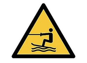 8713739329282 - Djois Warnschild Warnung vor Wasserskibereich Klebstoff einschraubbar PP (Polypropylen) 15 (B) x 014 (H) cm 3 Stück