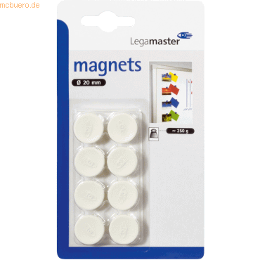 8713797036740 - 10 x Haftmagnet 20 mm 8 Stück weiß