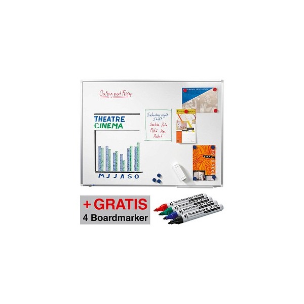 8713797047180 - Whiteboard PREMIUM PLUS 600 x 450 cm weiß emaillierter Stahl + GRATIS 4 Boardmarker TZ 100 farbsortiert 8713797047180 Legamast