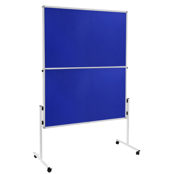 8713797090865 - Moderationstafel ECONOMY 7-209400 120x150cm Filz (beidseitig) Rollen pinnbar klappbar blau + blau 8713797090865 Legamaster