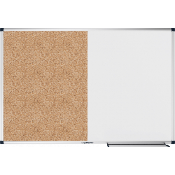 8713797105422 - Kombiboard UNITE Pinboard & Whiteboard B 900 x T 126 x H 600 mm lackierter Stahl & Naturkork weiß & braun