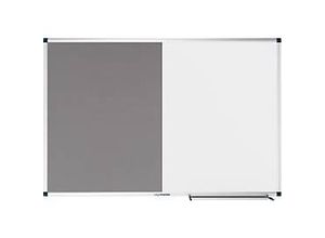 8713797107563 - Kombiboard UNITE Pinboard & Whiteboard B 900 x T 126 x H 600 mm Markerablage lackierter Stahl & Filz weiß & grau