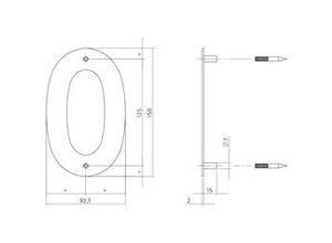 8714186126691 - - Hausnummer 0 150x2mm Edelstahl gebürstet