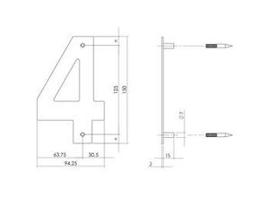 8714186126738 - - Hausnummer 4 150x2mmEdelstahl gebürstet