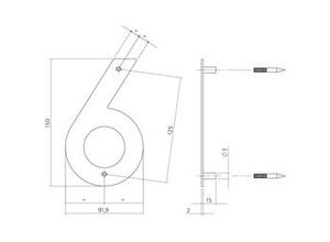 8714186126752 - Hausnummer 6 Edelstahl gebürstet 150 mm