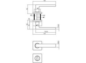 8714186462591 - - Türklinke Hera quadr Rosetten bb Mattschwarz