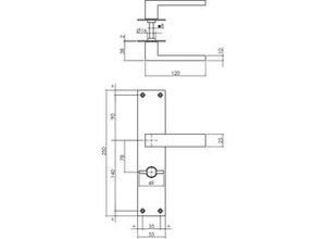 8714186489772 - WC-Langschildgarnitur Amsterdam Edelstahl eckig