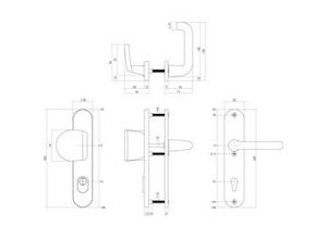 8714186492086 - SKG3 Sicherheitsbeschlag 72 mm Drücker Knopf Alu abgerundet