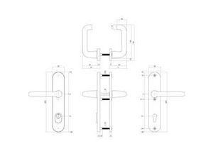 8714186492109 - SKG3 Sicherheitsbeschlag 72 mm Drücker Drücker Alu abgerundet