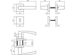 8714186506219 - Türdrücker Moora auf Rosette 55x55x10 mm mit BB-Ro