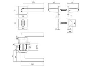 8714186506264 - - Türdrücker Broome auf Rosette 55x55x10 mm mit Bad 