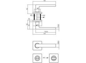 8714186539224 - WC-Rosettengarnitur Hera Zamak anthrazitgrau eckig