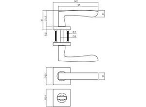 8714186539422 - WC-Rosettengarnitur Minos Zamak anthrazitgrau eckig