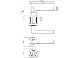 8714186539491 - PZ-Rosettengarnitur Bastian Zamak anthrazitgrau rund