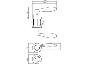 8714186539538 - PZ-Rosettengarnitur George Zamak anthrazitgrau rund