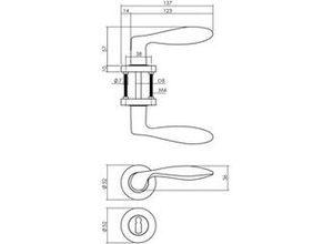 8714186586952 - BB-Rosettengarnitur George Zamak anthrazitgrau rund