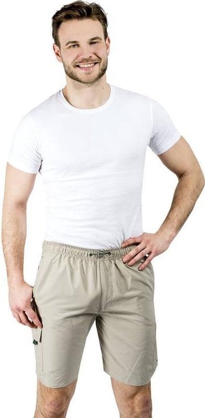 8714256136384 - Herren Cargo-Shorts mit elastischem Kordelzug sand Größe XXL