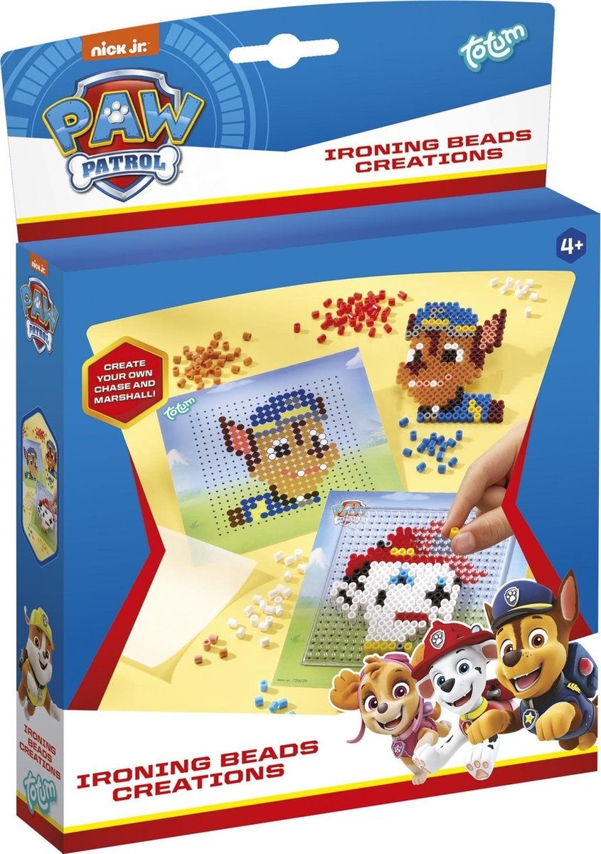 8714274720039 - PAW Patrol Verfolgungsjagd mit Bügelperlen - Totum Bastelset unisex inkl 800+ Bügelperlen Geschenktipp