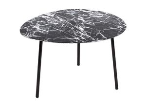 8714302135781 - Couchtisch aus Metall in Marmoroptik Ovoid 58 x 51 cm