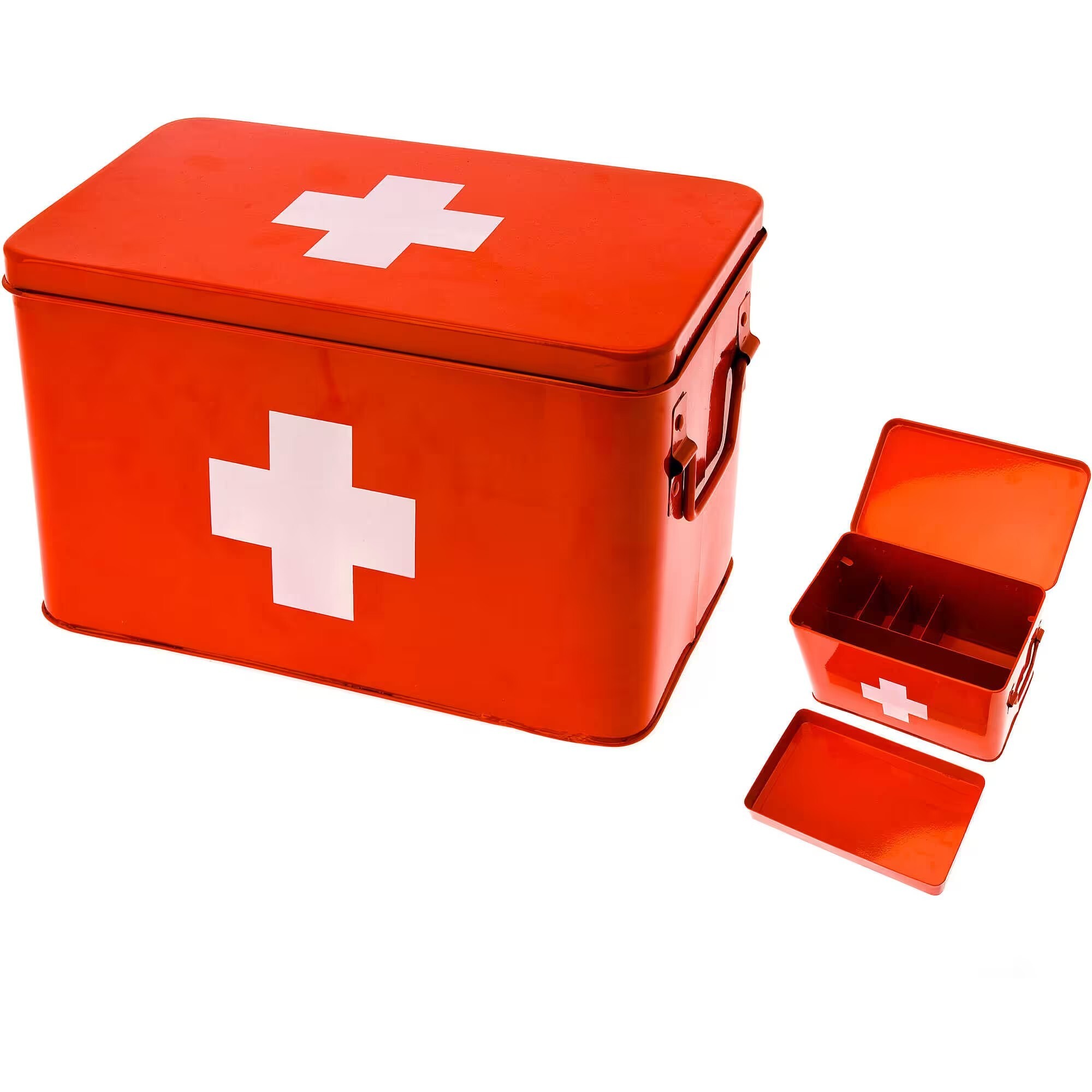 8714302274565 - Medizinische Aufbewahrungsbox mit weißem Kreuz Metall Present Time 8714302274565 - Medizinische Aufbewahrungsbox mit weißem Kreuz Metall Present Time