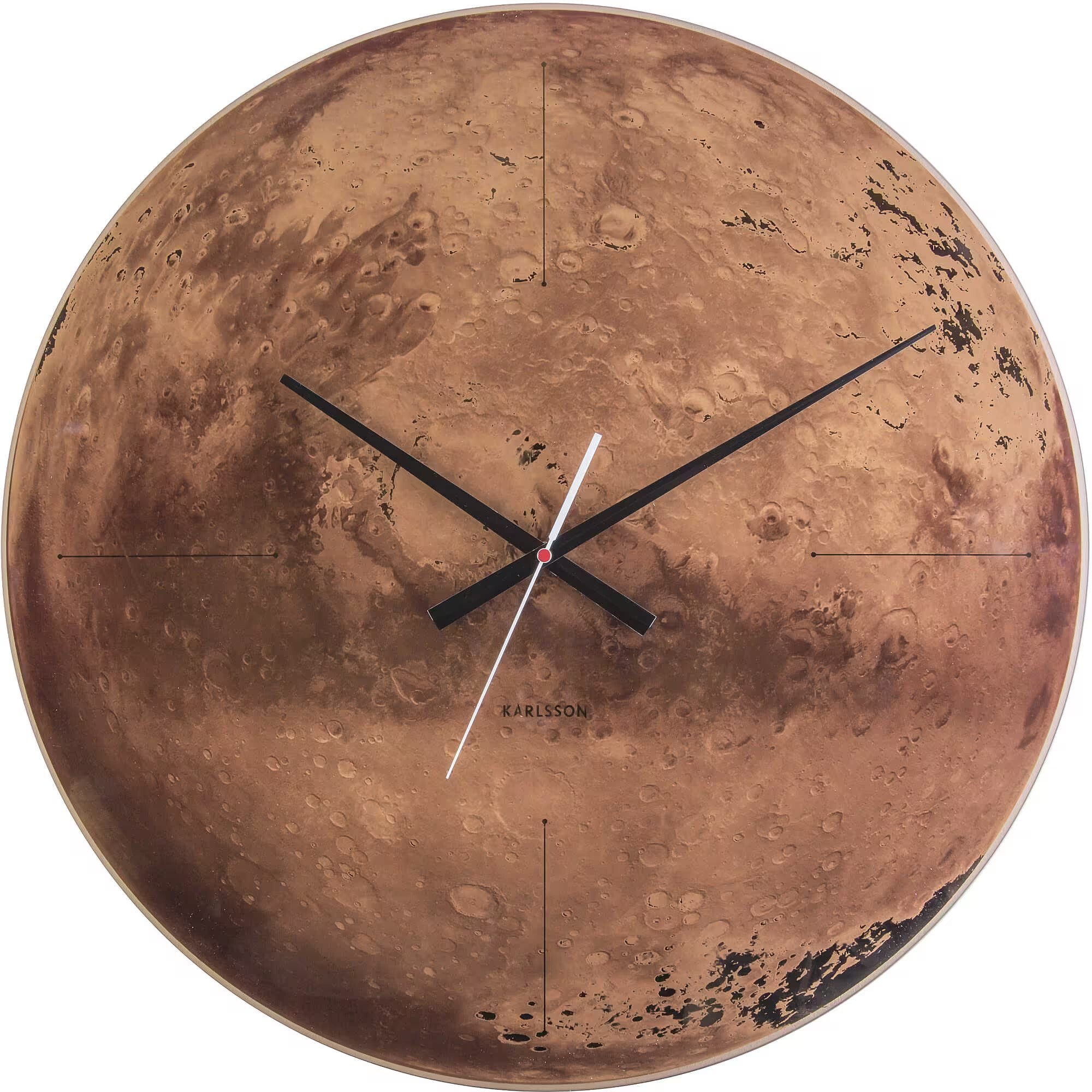 8714302611377 - Wanduhr Kupfer Spiegel Glas Bewegung lautlos Mars
