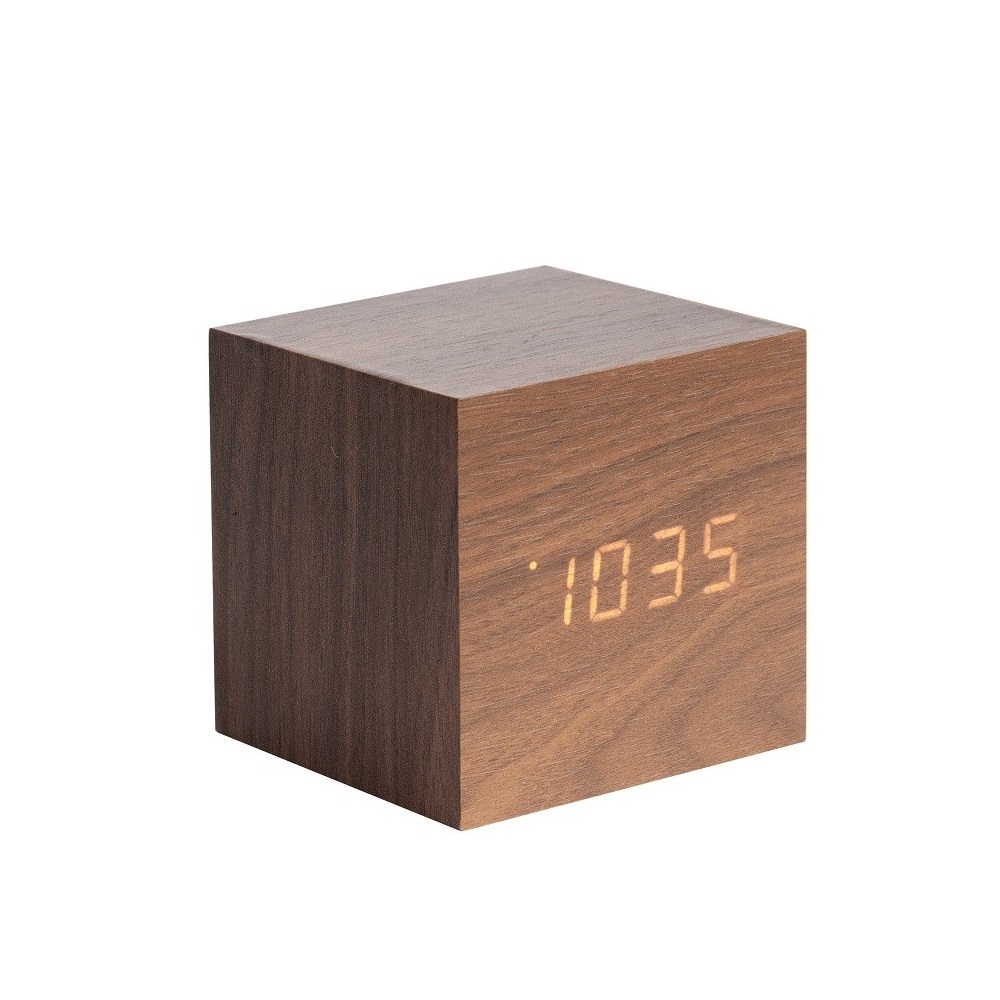 8714302617775 - Wecker Holzfurnier Mini Cube LED