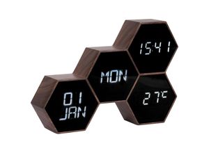 8714302659072 - Wecker Six in the mix Braun Kunststoff 175x12x45 cm Kalenderanzeige Wochentaganzeige Weckfunktion 3D-Zahlen umstellbar von °C 8714302659072 - Wecker Six in the mix Braun Kunststoff 175x12x45 cm Kalenderanzeige Wochentaganzeige Weckfunktion 3D-Zahlen umstellbar von °C