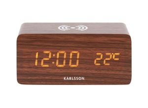 8714302735134 - Wecker Clock Block  Braun  Holzwerkstoff  15x71x74 cm  Weckfunktion 3D-Zahlen umstellbar von °C in °F Hintergrundbeleuchtung 