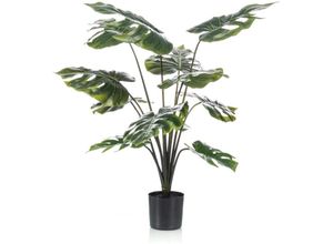 8714344288612 - Monstera-Pflanze Künstlich 98 cm im Topf - Grün