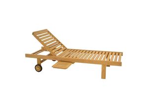 8714365423665 - Lesli Living Gartenliege Gartenliege Sonnenliege Liege Teak Holz mit Tisch 200cm