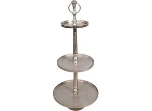 8714365982445 - Lesli Living Dekoetagere Etagere Servierständer 41x41x89cm Aluminium vernickelt 