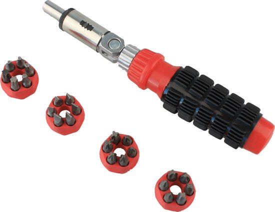 8714426040930 - GS Ratschenschraubendreher mit Bits 29-teilig - Bit-Schraubendreher | Schraubendrehersatz mit Torx + Hex + Pozi 8714426040930 - GS Ratschenschraubendreher mit Bits 29-teilig - Bit-Schraubendreher | Schraubendrehersatz mit Torx + Hex + Pozi