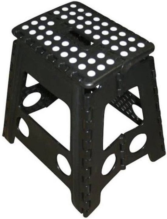 8714426116673 - XL Tritthocker faltbar - Hocker - Tritthocker - Höhe 40 cm - Schwarz