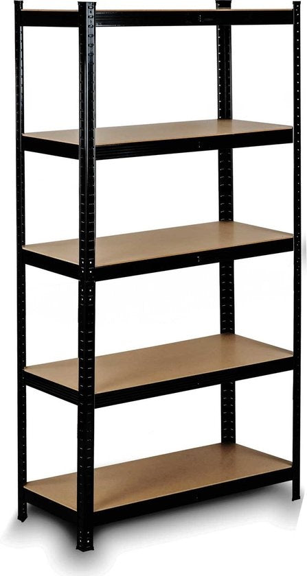 8714426153623 - Schwerlast-XL-Lagerregal 180x120 cm - Regalschrank breit - 5 Fachböden x 175kg - Schwarz