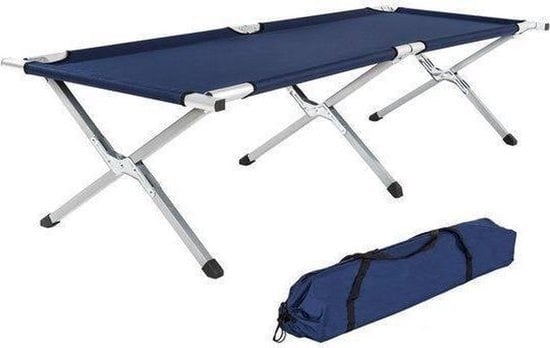 8714426425652 - NordFalk veldbed XL 190 x 64 cm - Campingbett | Krankentrage | Campingbett - Extra stabiles Aluminium - Blau