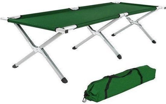 8714426425669 - NordFalk veldbed XL 190 x 64 cm - Campingbett | Krankentrage | Campingbett - Extra stabiles Aluminium - Grün