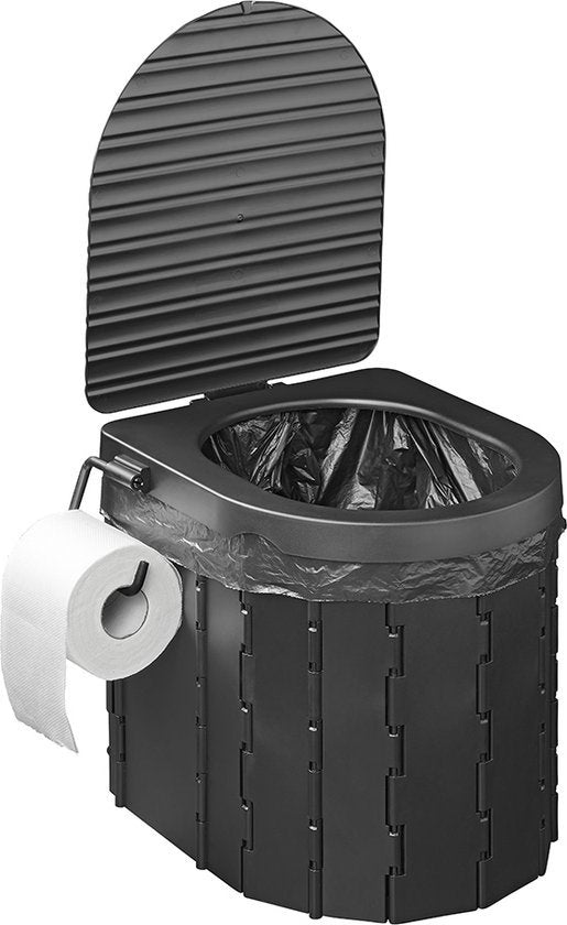 8714426426826 - Campingtoilette faltbar 30L - Portable Campingtoilette - Inkl Deckel Rollenhalter Aufbewahrungsdeckel und Abfallbeutel