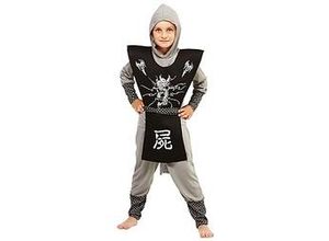 8714438688410 - Ninja Kostüm für Kinder grau schwarz weiß