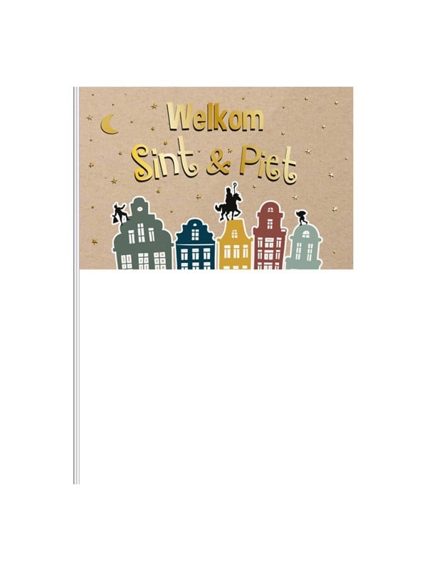 8714572656962 - Waving flag Welcome Sint & Piet 30x20cm