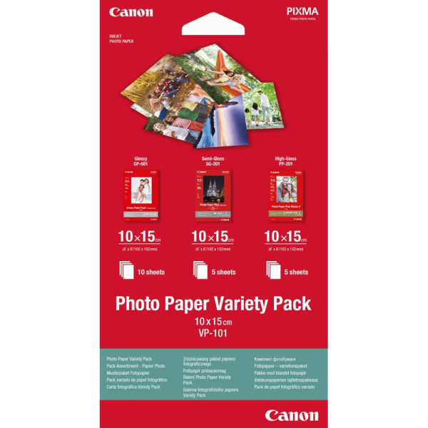 8714574600086 - Fotopapier VP-101 Variety Pack 0775B078 10x15cm für Inkjet sortiert weiß sortiert einseitig bedruckbar 8714574600086 20 Blatt