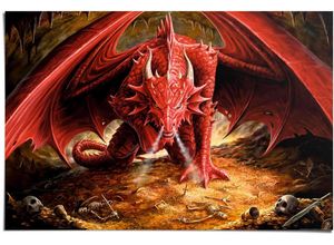 8714597330670 - Poster REINDERS Drachenhöhle Anne Stokes Bilder Gr B H 915 cm x 61 cm 1 St rot Poster