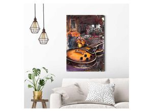 8714597389814 - Deco-Panel REINDERS Gitarre & Whiskey Bilder Gr B H 60 cm x 90 cm braun Kunstdrucke Bilder 6090 cm