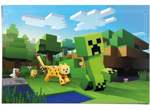 8714597512182 - Poster REINDERS Poster Minecraft Bilder Gr B H 915 cm x 61 cm Spiele 1 St grün Poster