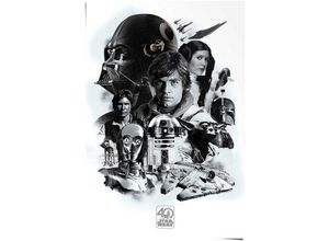 8714597550887 - Poster REINDERS Poster Star Wars 40 Jahre Bilder Gr B H 61 cm x 915 cm Science-Fiction 1 St schwarz Poster