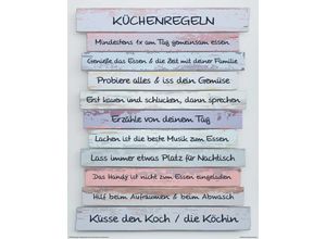 8714597566536 - Wandbild REINDERS Küchenregeln Bilder Gr B H T 40 cm x 50 cm x 2 cm blau Kunstdrucke