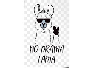 8714597567694 - Poster REINDERS No Drama Lama Bilder Gr B H 61 cm x 915 cm 1 St weiß Poster