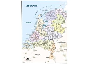 8714597571332 - Poster REINDERS Schulkarte Niederlande Bilder Gr B H T 100 cm x 140 cm x 01 cm blau Poster