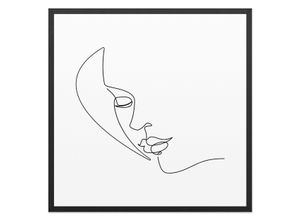 8714597575569 - Wandbild REINDERS Silhouette Gesicht - Gerahmtes Bild Bilder Gr B H T 53 cm x 53 cm x 2 cm weiß Kunstdrucke Bilder