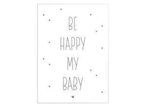 8714597575712 - Wandbild REINDERS Slim Frame White 50x70 Be Happy My Baby Bilder Gr B H T 50 cm x 70 cm x 2 cm Hochformat weiß Kunstdrucke Bilder